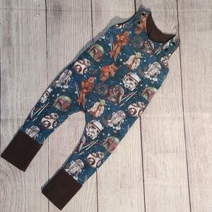 Custom Made ADJUSTABLE Grow-With-Me Infant/Toddler Romper 6m-4+y Spacewars